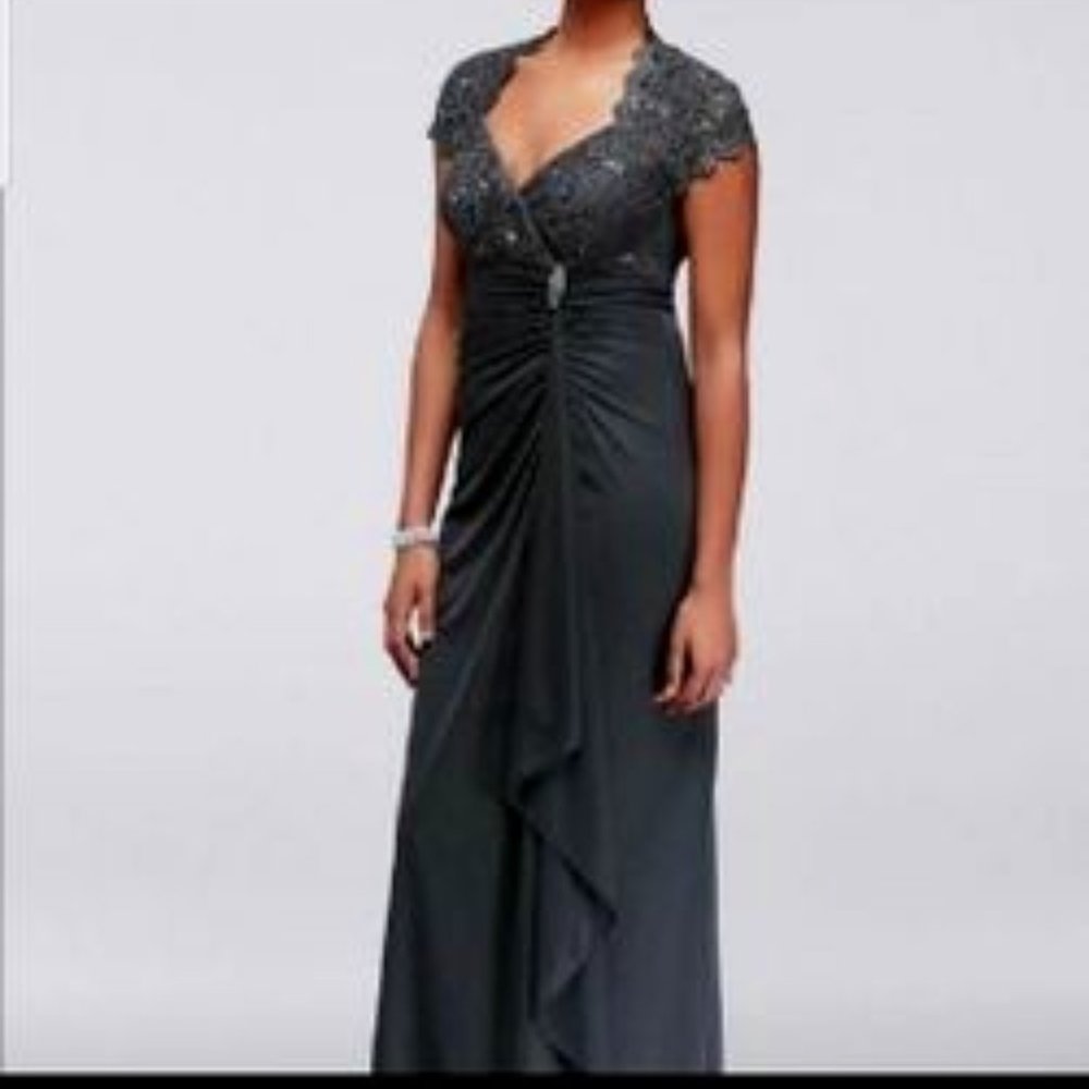Betsy Adam's Charcoal Grey Formal Dress